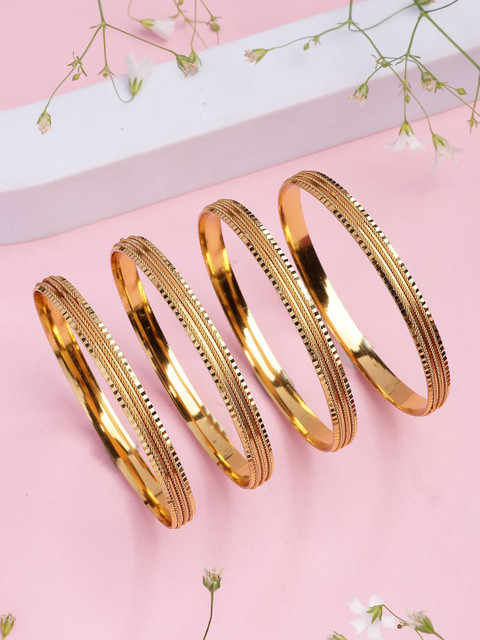 Sukkhi Set Of 4 Gold Plated Bangles
