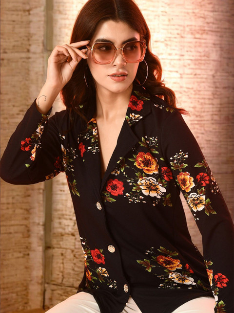 ZEUGEN Floral Printed Longline Shrug