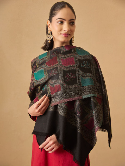 Pashmoda Ethnic Motifs Woven Design Shameem Kaani Shawl