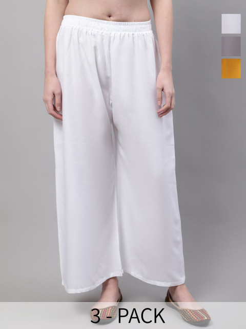 Valles365 by S.C. Women Set Of 3 Ethnic Flared Palazzos