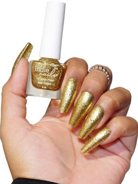 Indie Nails Gold Vegan & 12-Free Chip-Resistant & Quick-Drying Nail Polish - 5ml