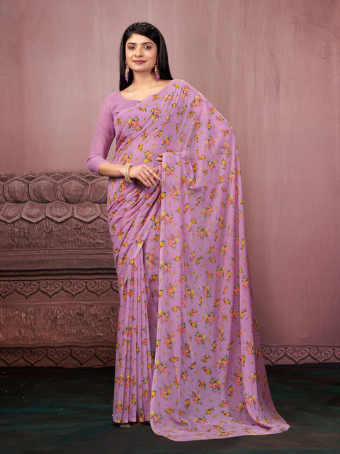 Garden Vareli Floral Printed Pure Georgette Saree