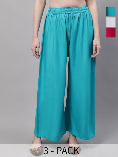 Valles365 by S.C. Women Set of 3 Flared Palazzos