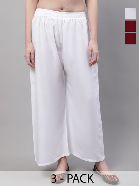 Valles365 by S.C. Women Pack of 3 Flared Ethnic Palazzos