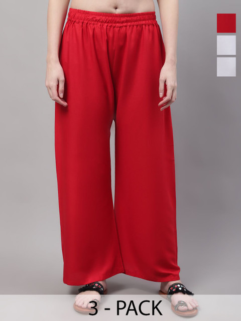 Valles365 by S.C. Women Pack Of 3 Wide Leg Palazzos