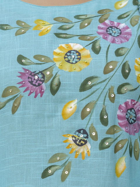 Anouk Women Pure Cotton Self Design Kurta Sets With Dupatta - Image 3