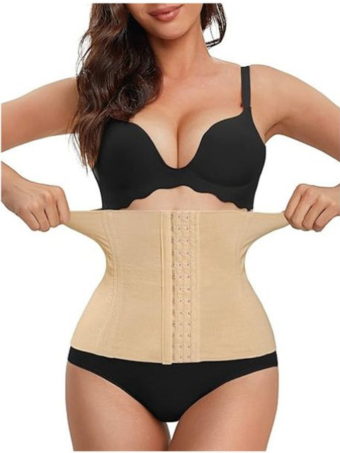 Kilvis Women Cream Anti Rolling Strip Tummy Control Body Shapewear