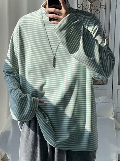 StyleCast x Revolte Men Striped High Neck Oversized T-shirt