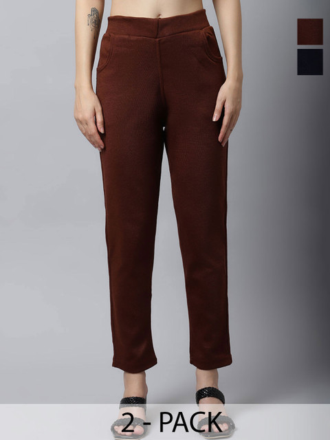 Valles365 by S.C. Women Pack Of 2 Woollen Trousers