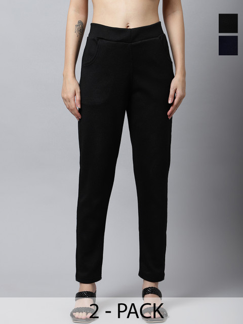 Valles365 by S.C. Women Pack Of 2 Woolen Trousers