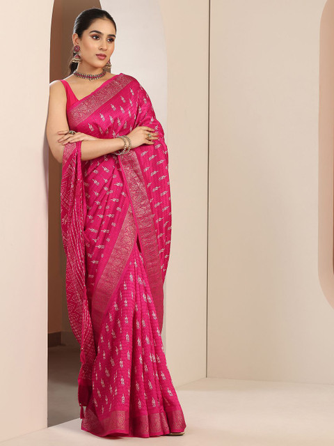 Libas Ethnic Motifs Zari Silk Blend Saree