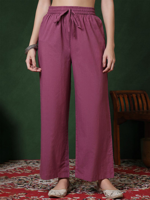 Sangria Floral Printed Pure Cotton Anarkali Kurta & Trousers With Dupatta - Image 7