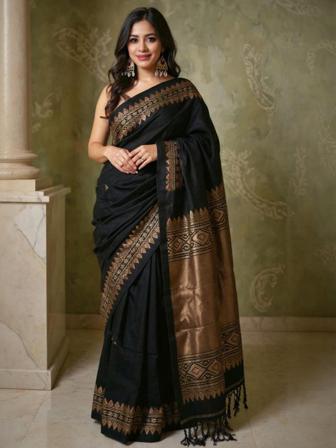 VILLE FASHION Woven Design Zari Kanjeevaram Sarees