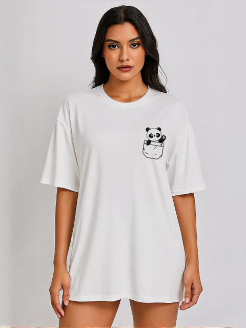 Calm Down Women White Cotton Tshirts