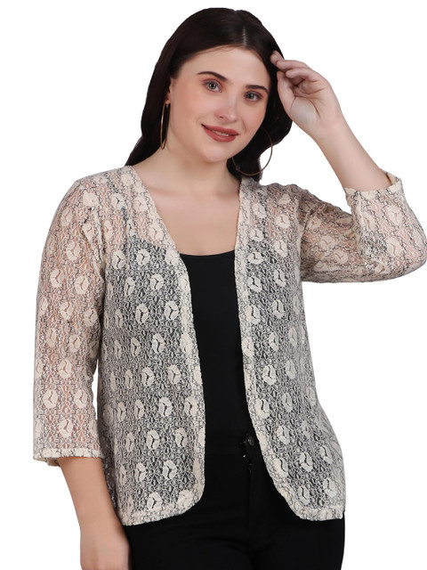 SZN Self Design Open Front Shrug