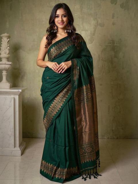VILLE FASHION Women Woven Design Kanjeevaram Sarees