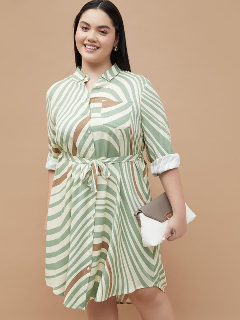 Nexus by Lifestyle Women Plus Size Abstract Print Shirt Dress