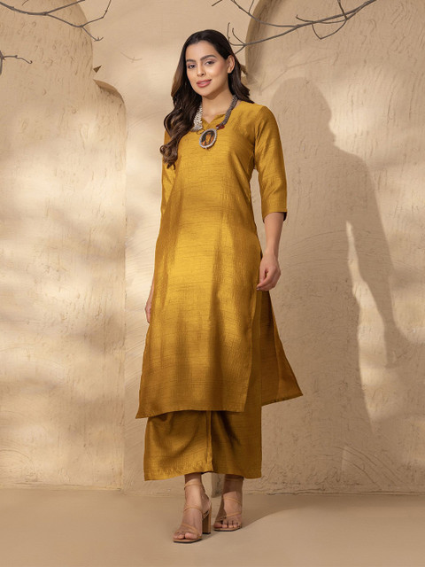 MABISH by Sonal Jain V-Neck Straight Kurta With Palazzos