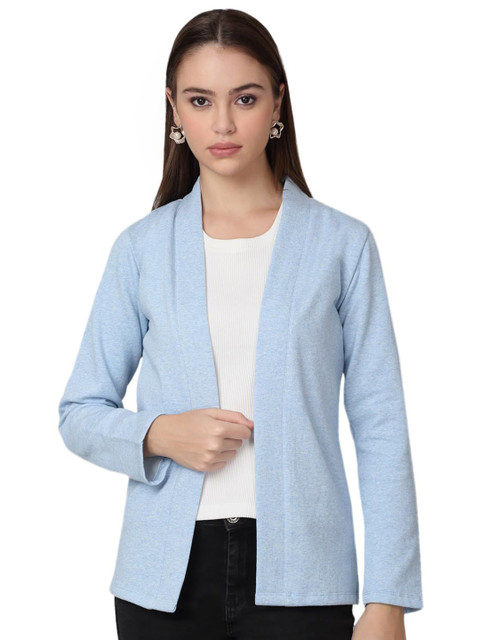 SZN Self Design Cotton Open Front Shrug