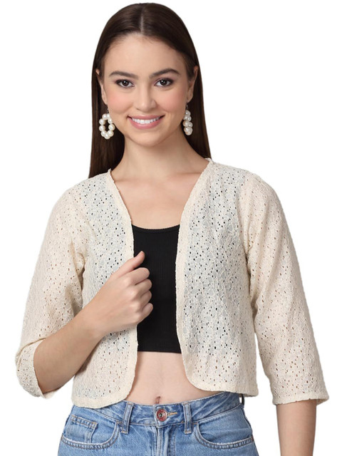 SZN Self Design Open Front Shrug