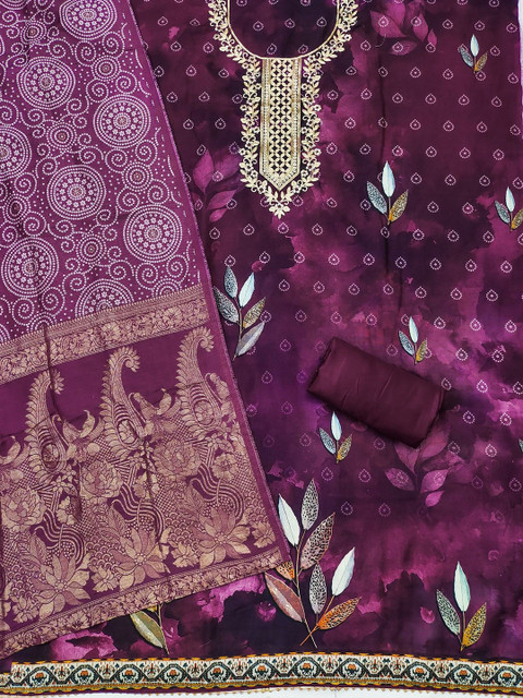 TAVAS Embroidered Sequinned Unstitched Dress Material - Image 3