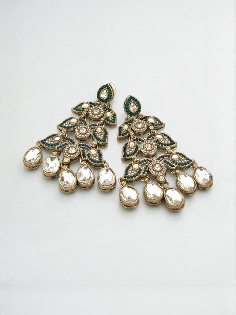 BFC - BUY FOR CHANGE Women Gold Plated Kudan Studded Chandbalis Earrings - Image 2