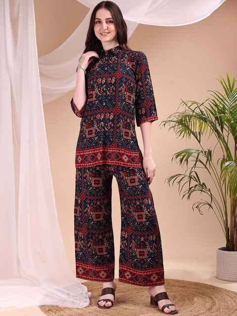 Berrylicious Floral Printed Shirt With Palazzos