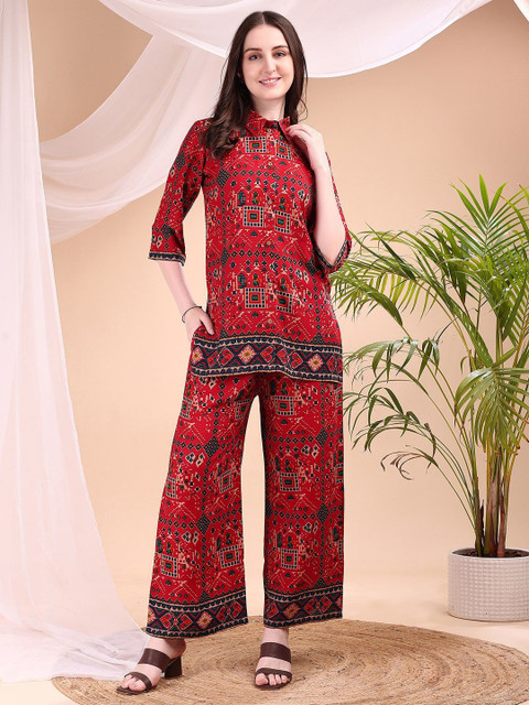 Berrylicious Printed Shirt With Palazzos