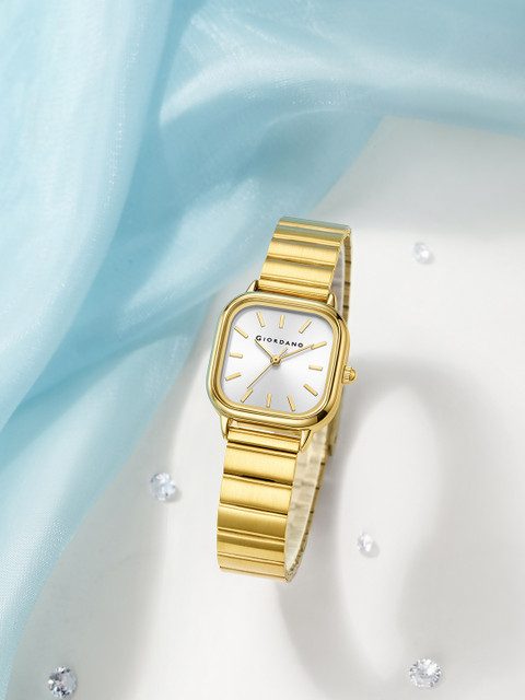 GIORDANO Women Textured Dial & Stainless Steel Straps Analogue Watch GZ-60098-66