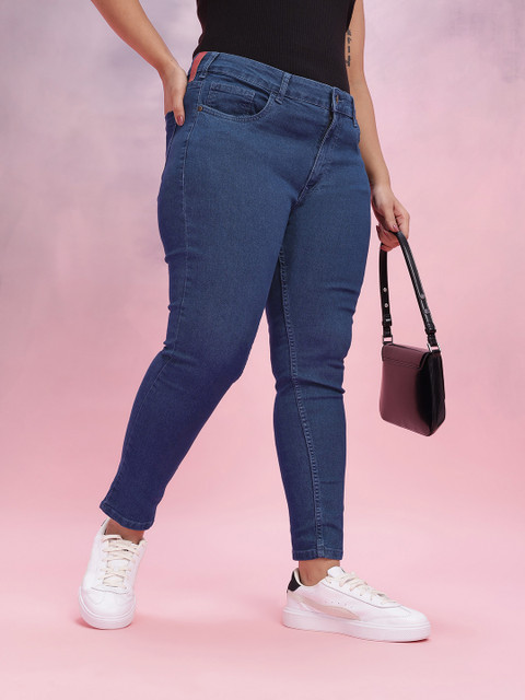 DressBerry Curve Women Mid-Rise Stretchable Cropped Skinny Fit Jeans