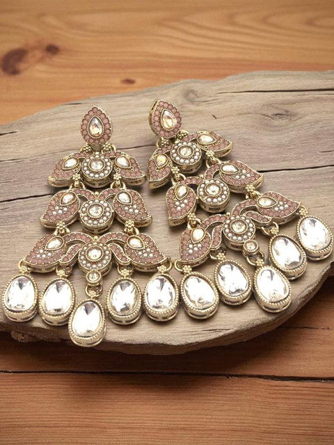 BFC - BUY FOR CHANGE Women Gold & Pink Chandbalis Earrings