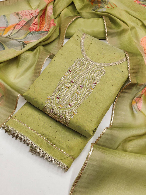 TAVAS Embroidered Sequinned Unstitched Dress Material