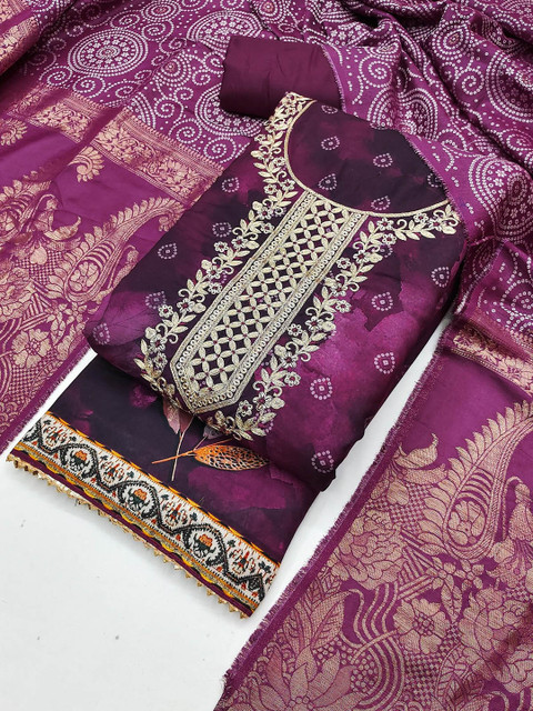 TAVAS Embroidered Sequinned Unstitched Dress Material