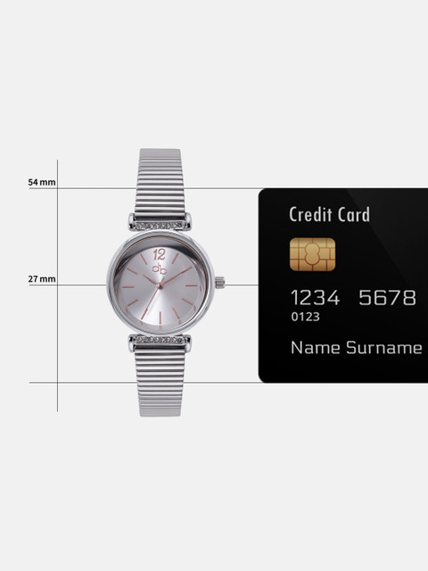 DressBerry Women Stainless Steel Dial & Embellished Straps Analogue Watch UT-A8647-SLR-DB - Image 8