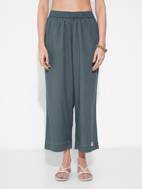 RANGMANCH BY PANTALOONS Women Wide Leg Cotton Palazzos