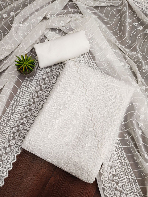 Nayanthara Trends Embroidered Sequinned Georgette Unstitched Dress Material