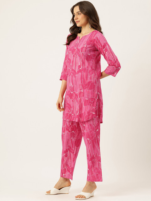 FERANOID Floral Printed Pure Cotton Tunic and Trousers Co-Ords - Image 4