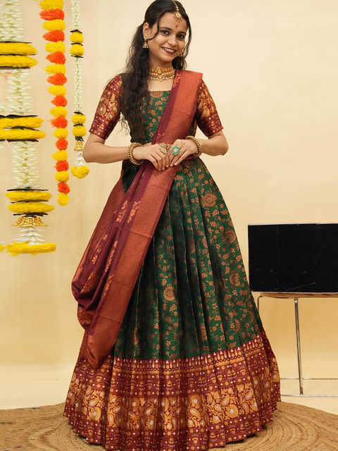 BAESD Woven Design Zari Work Lehenga & Blouse With Dupatta