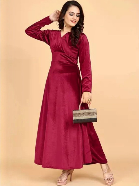 WESTCHIC Solid Fit and Flare Dress