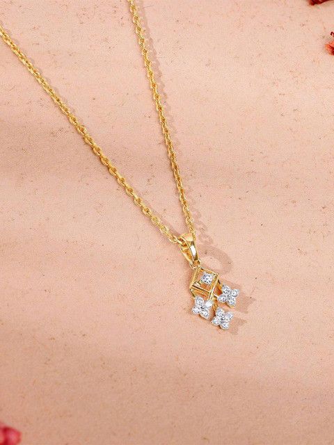 GIVA Gold Auric Lab Grown Diamond Pendant
