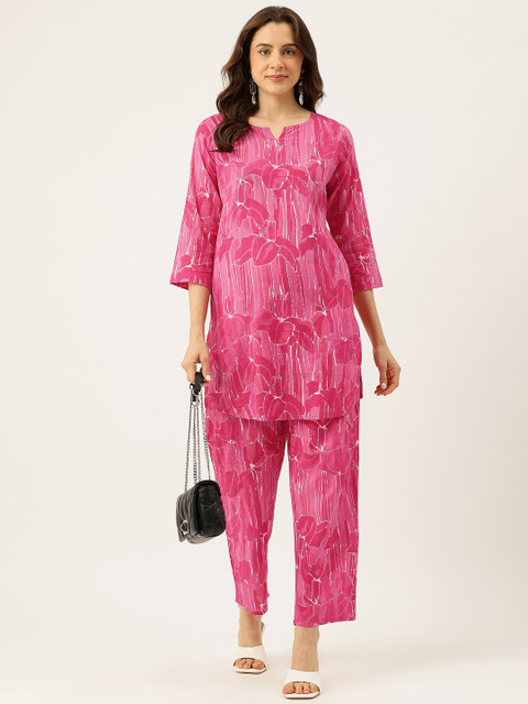 FERANOID Floral Printed Pure Cotton Tunic and Trousers Co-Ords - Image 6