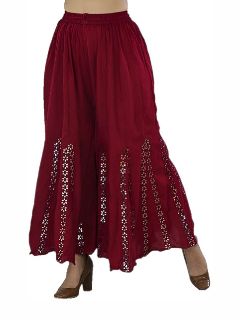MIXFIT Women Embellished Flared Ethnic Palazzos