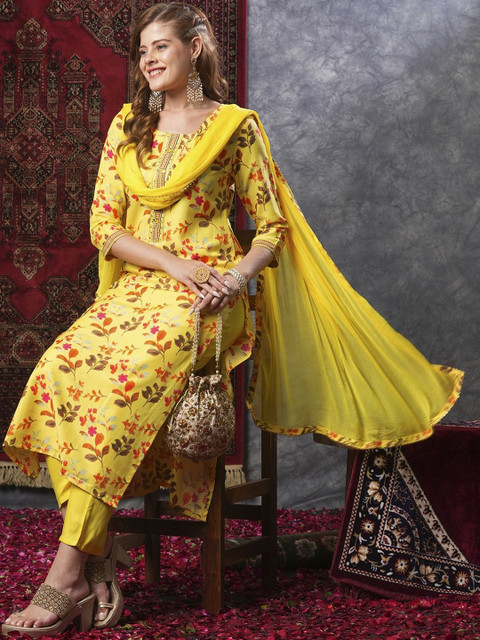 Aaghnya Printed Viscose Rayon Kurta Set