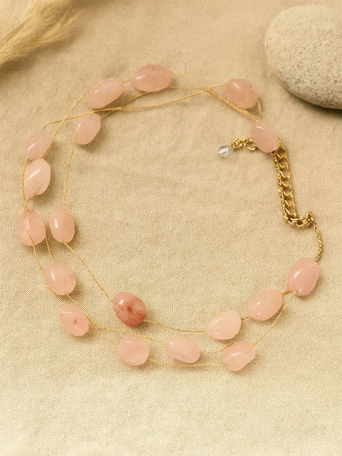 Bohey by KARATCART Gold-Plated Artificial Beaded Layered Necklace