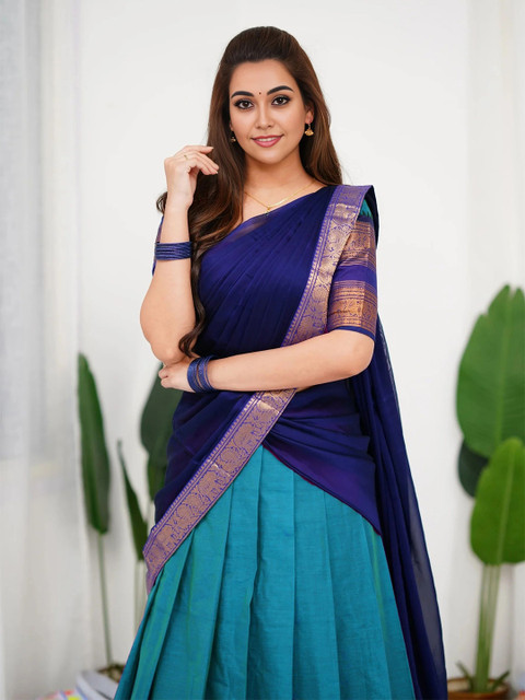 MANMOHITSAREE Zari Ready To Wear Lehenga & Blouse With Dupatta