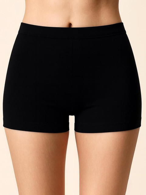 HIRRUX Women High Coverage Super Combed Cotton Boy Shorts Brief HR SBT-33 Black XS-1