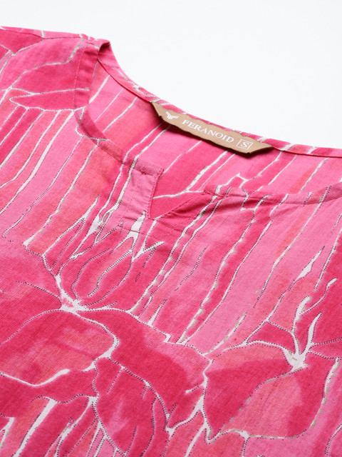 FERANOID Floral Printed Pure Cotton Tunic and Trousers Co-Ords - Image 2