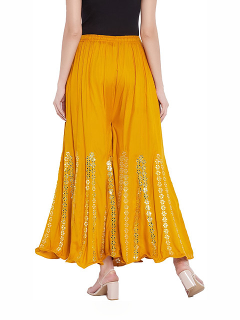 MIXFIT Women Floral Embroidered Flared Fit Palazzos - Image 4