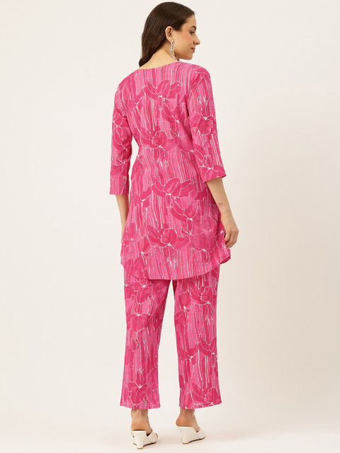 FERANOID Floral Printed Pure Cotton Tunic and Trousers Co-Ords - Image 5