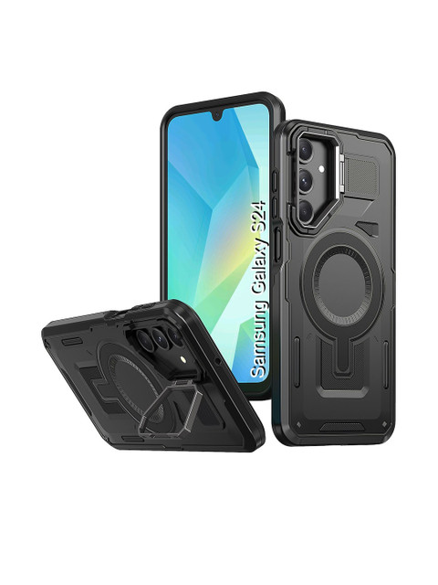 Luxury Kase Rugged Shockproof Samsung Galaxy S24 5G Magnetic Back Case with Kickstand